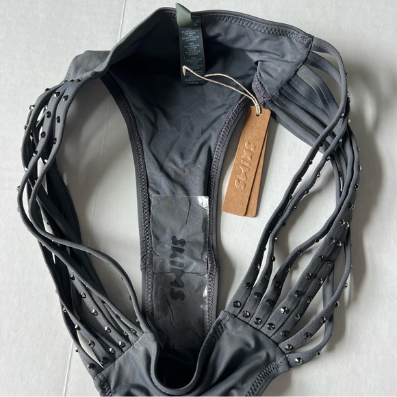*SOLD C* NWT SKIMS Ruched bikini top Rhinestone strappy bikini bottom small - Picture 12 of 15